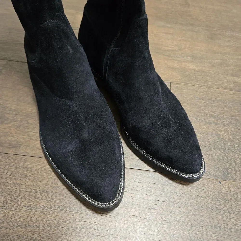 Le Silla Leather Black Over The Knee Suede Boots Size 40